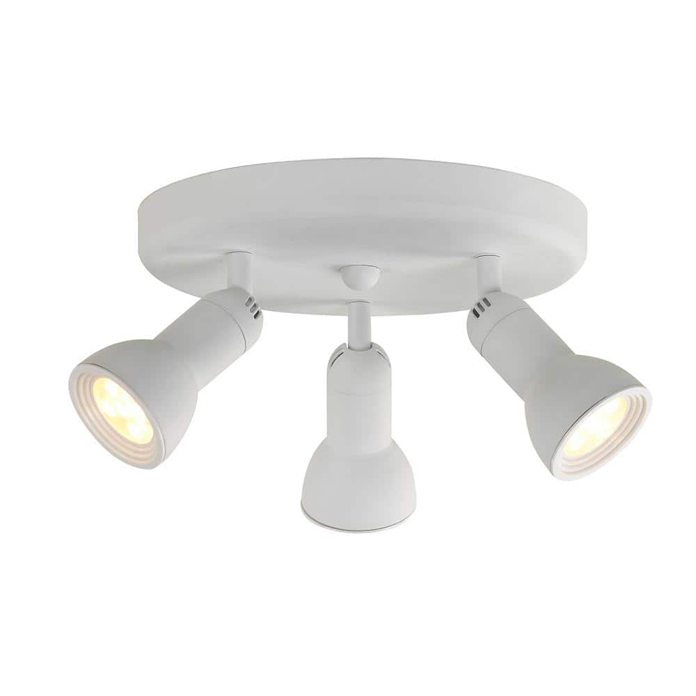 Hampton Bay 10 in. 3-Light White Integrated LED Directional Ceiling Fixture (805209)