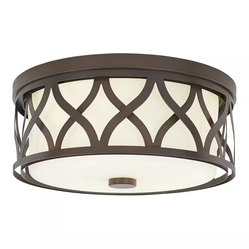 Hampton Bay Montrose 14 in. 3-Light Bronze Flush Mount (23987)