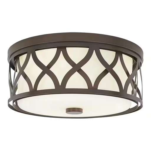 Hampton Bay Montrose 14 in. 3-Light Bronze Flush Mount (23987)