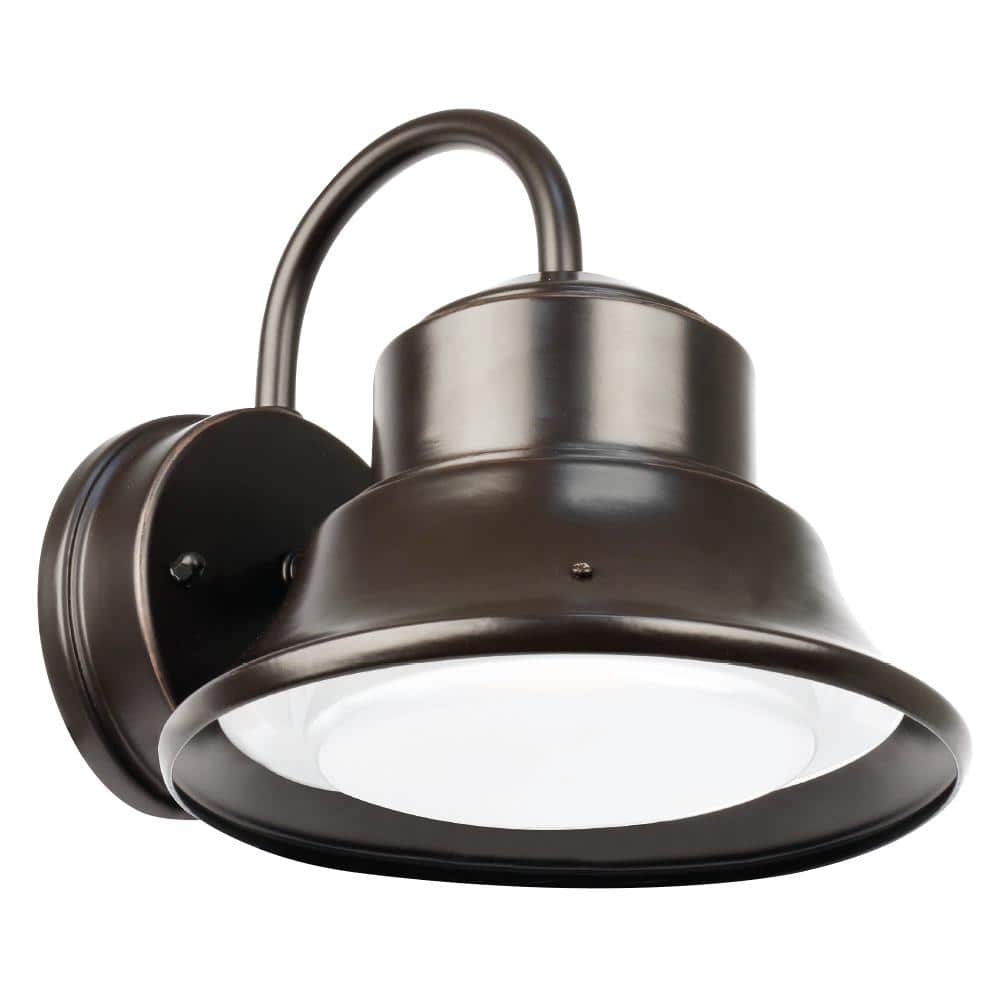 60-Watt Equivalent Integrated LED Bronze Dusk to Dawn Photocell Sensor Security Bell Outdoor Wall Pack Light 5000K