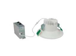 [1005519796] HALO LCR8 8 in. Soft White Selectable CCT Integrated LED Recessed Light with Round Surface Mount White Trim Retrofit Module