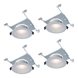 [1004807035] RL Series 6 in. Adjustable CCT Canless IC Rated Dimmable Indoor, Outdoor Integrated LED Recessed Light Kit (4-Pack)