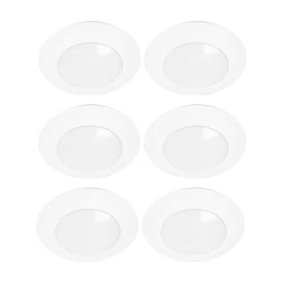 [1004521645] HLC 6 in. 3000K Integrated LED Recessed Light Trim (6-Pack)